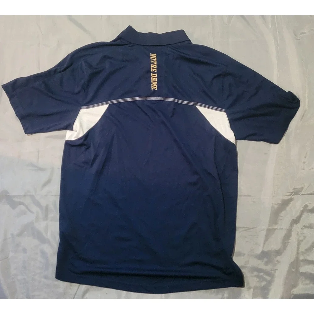 Notre‎ Dame Fighting Irish Mens Large L Golf Polo Shirt Adidas Climalite Euc